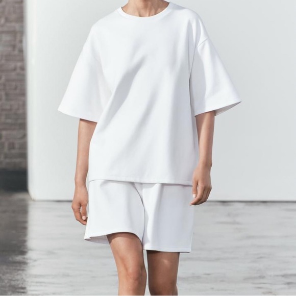 Zara short sleeve interlock sweatshirt - Picture 7 of 16